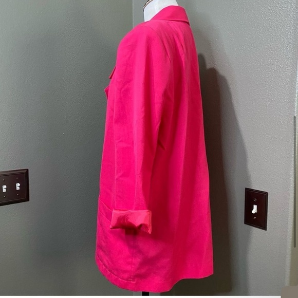 Radcliffe Vintage Fuchsia Hot Pink size 12 Single Button Oversized Blazer Jacket - Picture 4 of 8